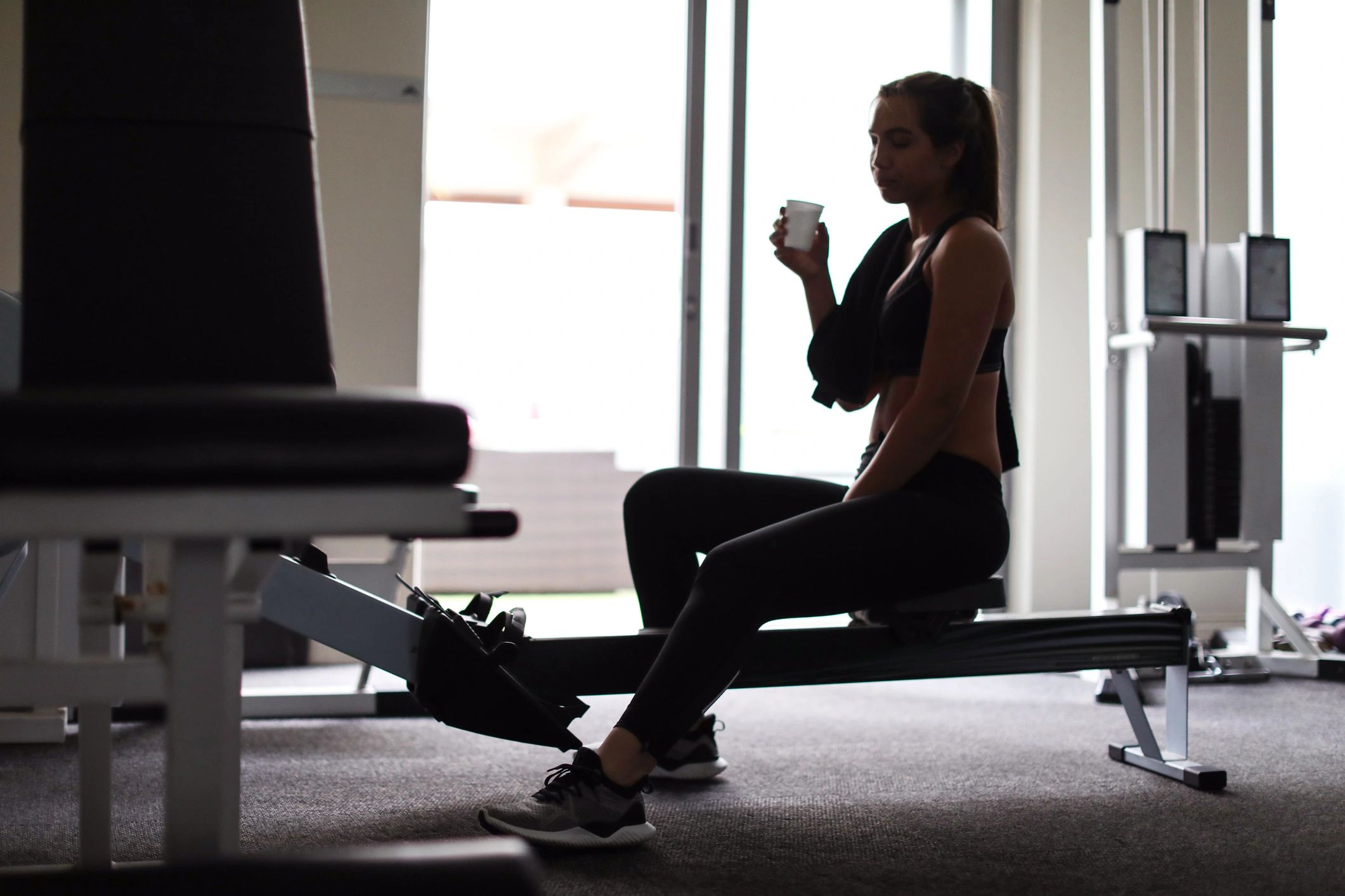 Young woman working out at the gym