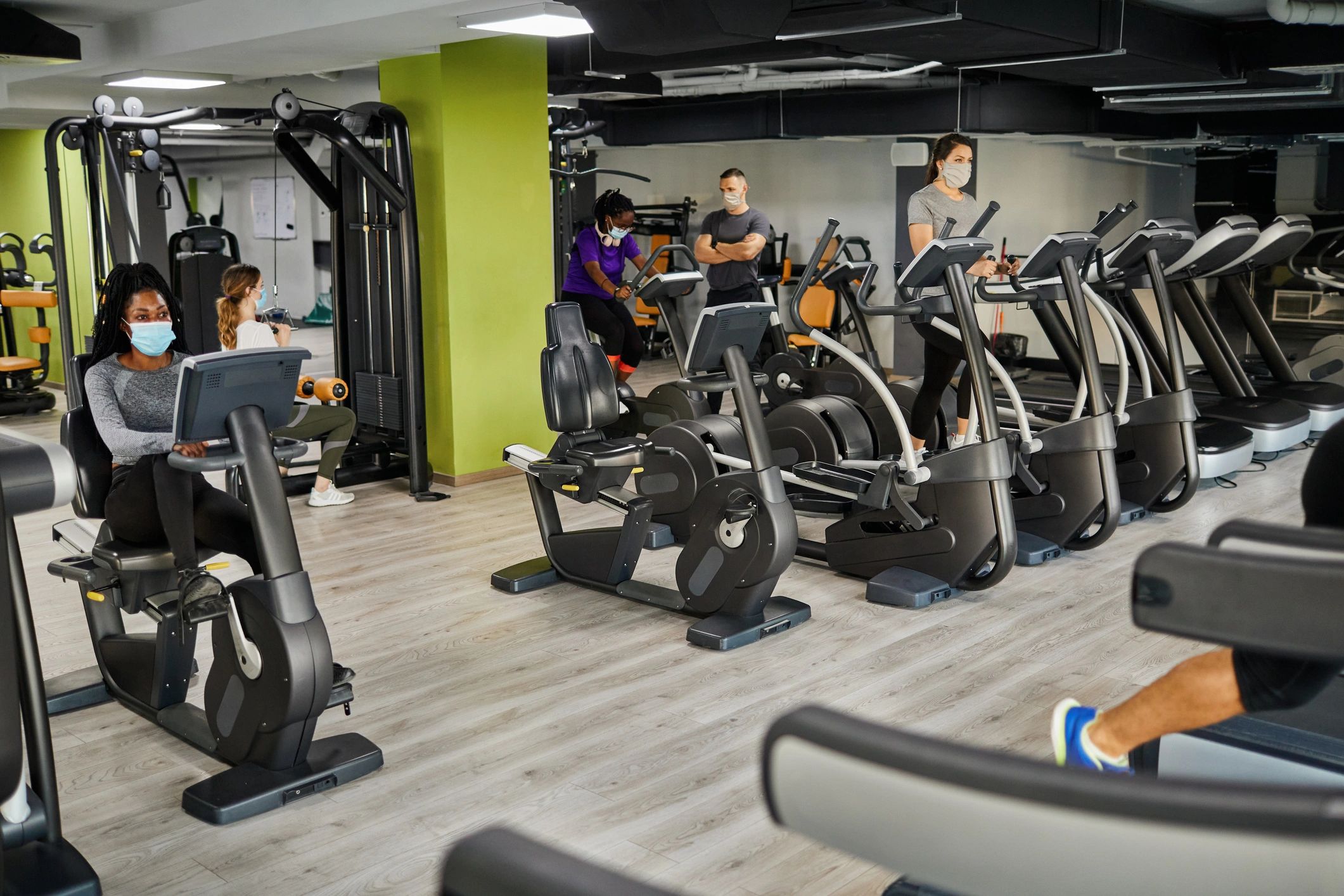 Group training session in a gym