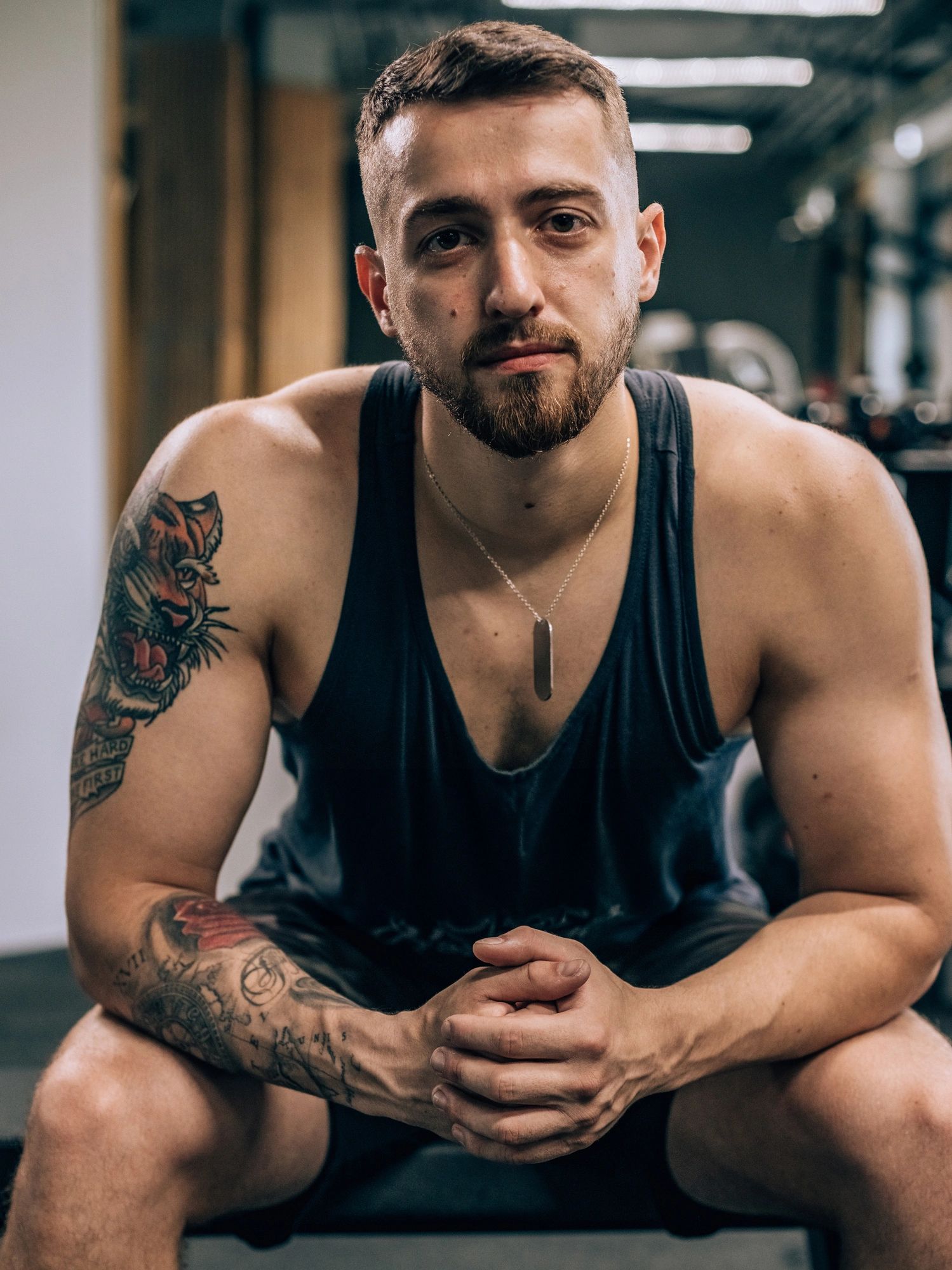 Portrait of a motivated athlete in the gym
